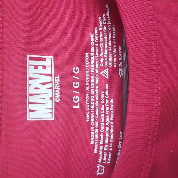 NWT Marvel women's top dark pink/maroon tie-dye design size large - Picture 4 of 7